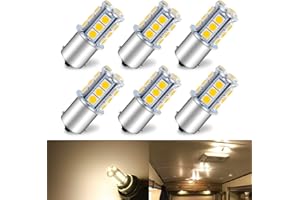 Qoope 1156 1141 LED Bulb Soft Warm White, 7506 1003 1073 BA15S RV Light Bulbs, 18SMD 5050 12V LED Bulbs Replacement for Campe