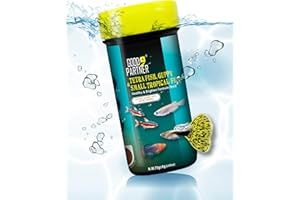 GOOD PARTNER Purify Series for Tetra Fish Food, Small Tropical Sinking Pellets, Suitable for Betta, Guppy Fish, All Natural Ingredients, Balanced Composition of Fish Feed, 2.65 oz (Pack of 1)