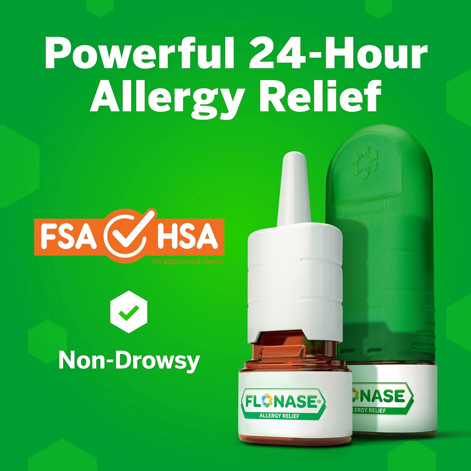 Flonase Allergy Relief Nasal Spray, 24 Hour Non Drowsy Allergy Medicine, Metered Nasal Spray - 72 Sprays: Health & Personal Care