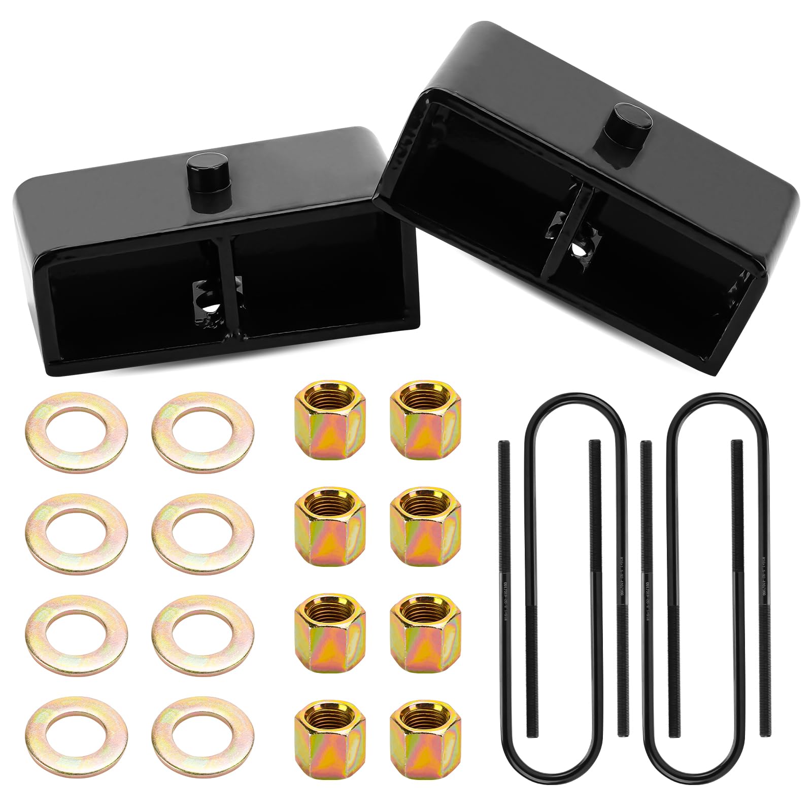 Photo 1 of 2" Rear Lift Blocks Kit Compatible with 1999-2022 Ford F250 F350 Super Duty, Raised by 3 inch Rear leveling Kit with U-bolts Set Fits 2000-2005 Ford Excursion