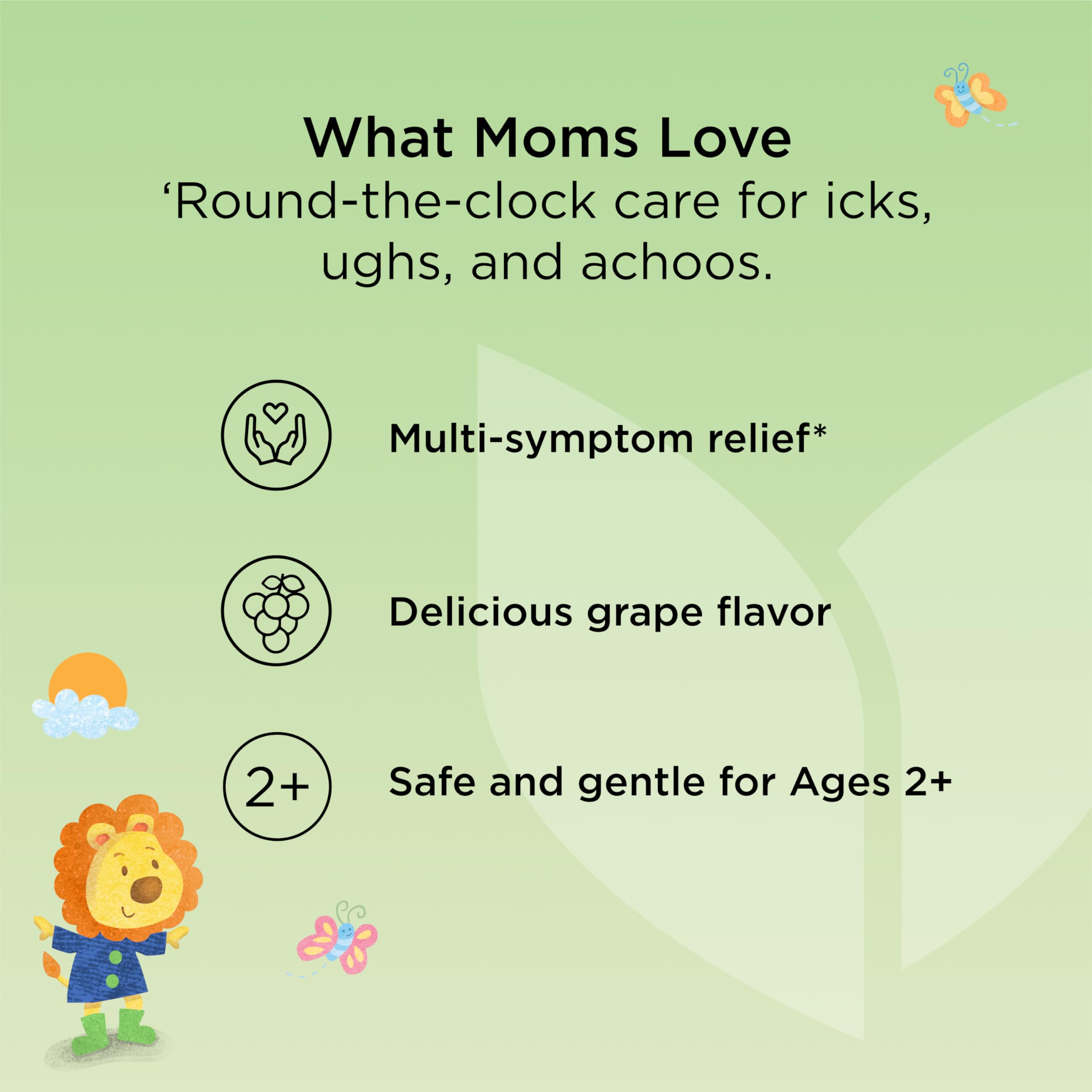 Hyland's Kids Cold and Cough, Daytime Grape Flavor Cough Syrup Medicine for Kids Ages 2 and up, Decongestant, Sore Throat Relief, Natural Treatment for Common Cold Symptoms, 4 Fl Oz