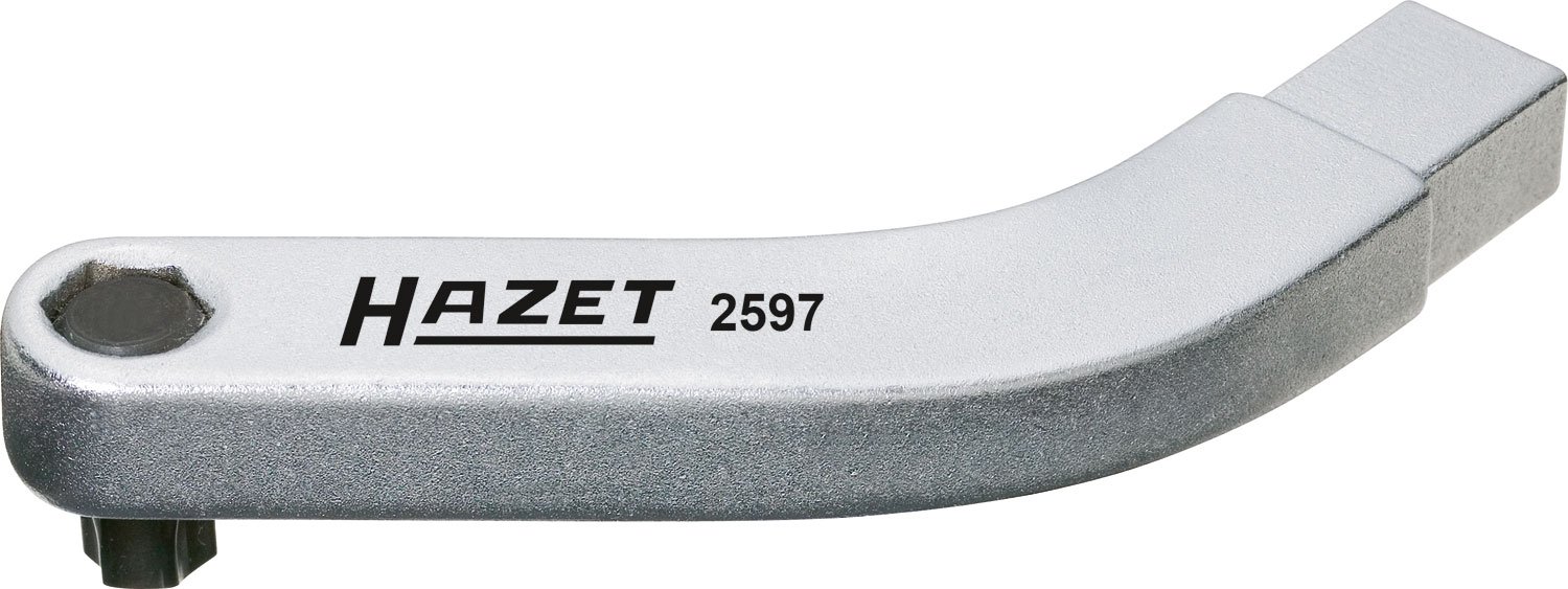 HAZET 2597 95 mm T 45 Torx Profile Bent Bit Holder for Door Hinges - Chrome-Plated