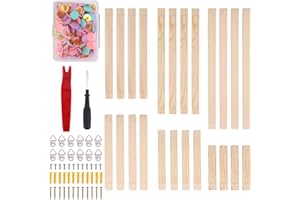 12 Sets Embroidery Stretcher Bars with 100 Tacks, 6 Sizes Wooden Mini Canvas Stretcher Bars Needlepoint Frame Kit or Needlepo