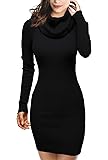 DJT Womens Slim Fit Cowl Neck Long Sleeve Knit Sweater Dress