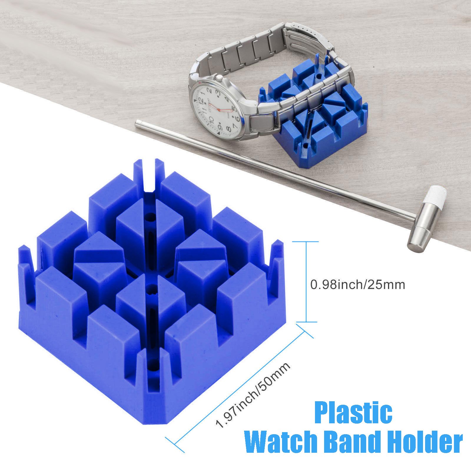 Watch Repair Kit, Spring Bar Tool Kit with Watch Strap Link Pin Remover/Watch Band Holder/Dual Head Hammer/Watch Pins(18 20 22 24 mm)/Pin Punches, Watch Repair Strap Removal Kit ideal for Watchmaker