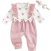 St Patricks Day Outfit Newborn Baby Girl Clothes Lucky Clover Ruffle Jumpsuit Cute Baby Girl Clothes for 0-12 Months