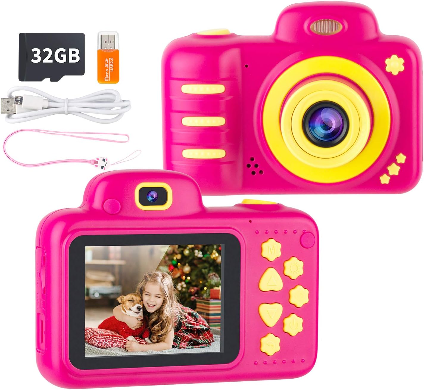 N//A Kids Camera Girls 18MP 1080p Video Recorder Selfie