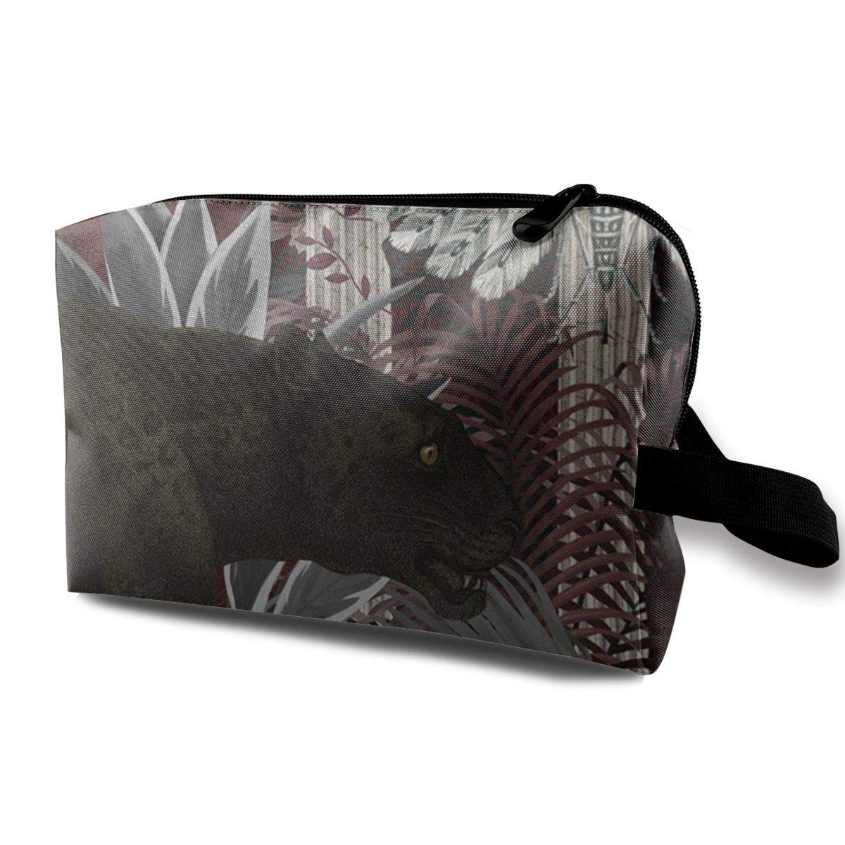 Tropical Red Jungle Black Panther Travel Makeup Bag Portable Makeup Train Case for Women Cosmetic Case Storage Organizer Cosmetics Make Up Tools