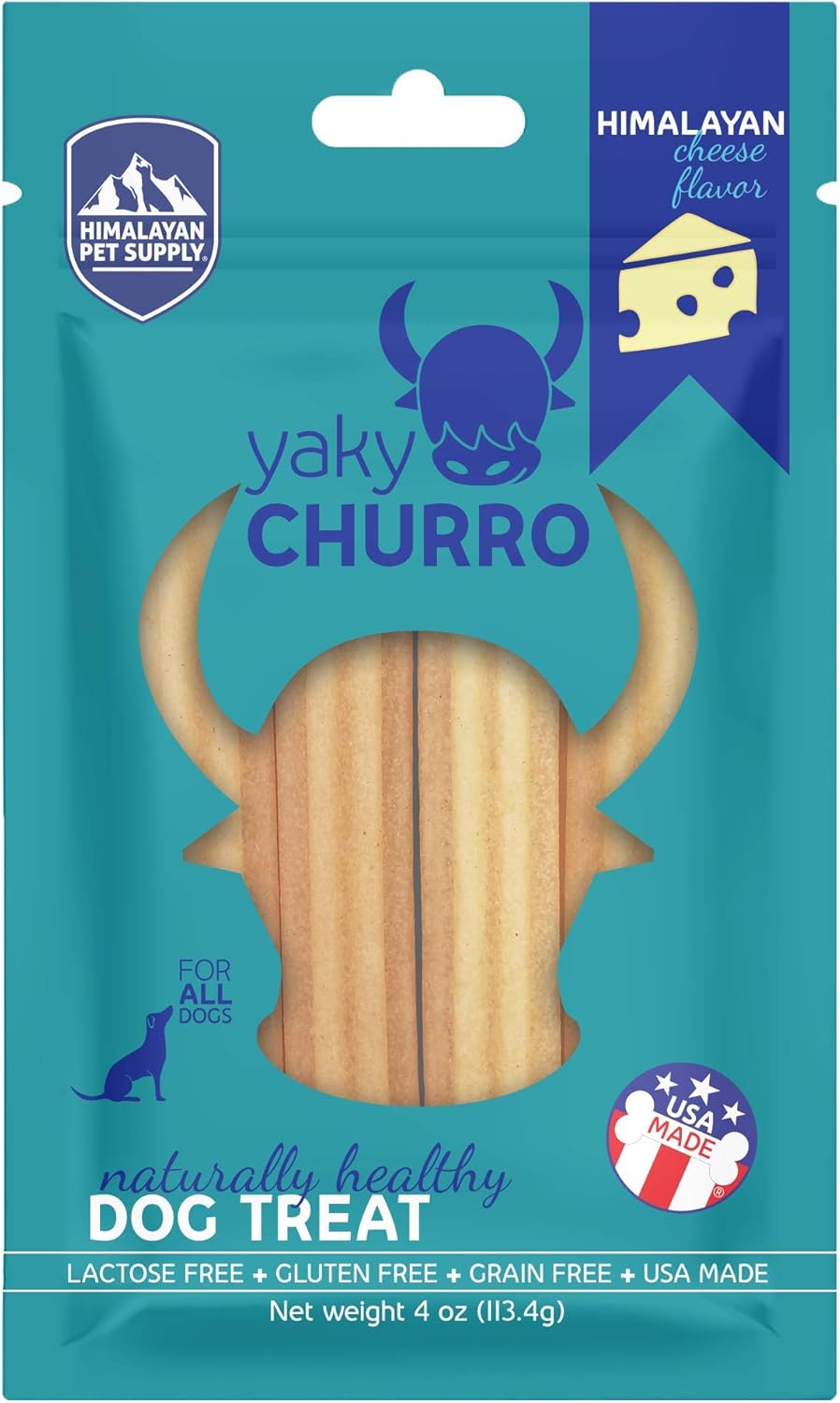 yakyChurro Himalaya Cheese Treats | Lactose Free | Gluten Free | Grain Free | Made in USA | For All Breeds | Cheese Flavor