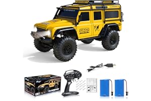 Desdoni RC Cars RC Crawler 1/10 Scale RTR Remote Control Car 4WD 2.4GHz Brushed Offroad Racing Hobby Grade Model Vehicle with LED Lights 2Pcs Battery Toy for Kids and Adults