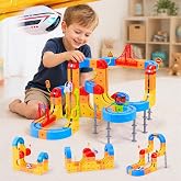 Trigowalt Magnetic Electric Train Set: Self-Assembly for Kids | 175Pcs DIY Flexible Anti Gravity Race Track Set with Electric Cars - STEM Building Toys Birthday Gift for Boys Girls 5-10