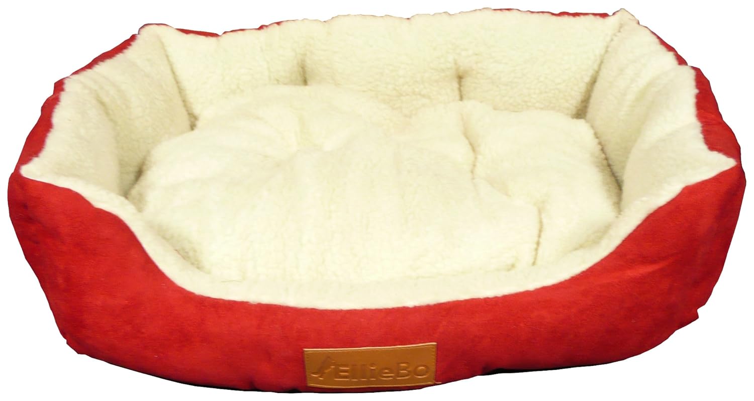 EllieBo Rectangular Dog Bed with Faux Suede Sides/ Nonslip Base