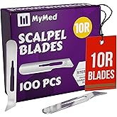 10r Blades Dermaplaning 0.7mm Extra Wide Pack of 100 Surgical Blades 10r, Size 10r Scalpel Blades, High Carbon Steel Dermablade Dermaplane Blades 10r Individually Wrapped Disposable 10r Blade Sterile
