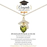 Graduation Gifts for Her 2025 Birthstone Necklace for Women Birthday Gifts for Teen Girls 5th 8th Grade High School College Graduation Gift for Her 2025 Graduation Necklace Girlfriend Daughter Jewelry