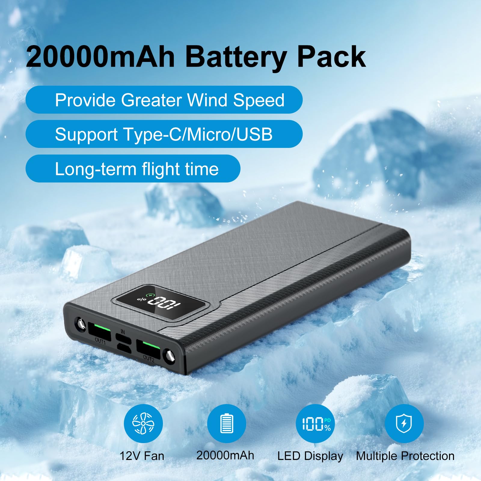 Cooling Vest for Men with 20,000mAh Battery Pack 2PCS Fan 7.4V Electric Cooling Air Reflective Jacket UV Protection Vest Battery Powered Air Conditioned Clothes Cool Jacket for Hot Weather-XXL