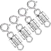 OHINGLT 925 Sterling Silver Magnetic Necklace Clasps and Closures,Gold and Silver Magnetic Clasp Converter for Jewelry Making Supplies,Chain Extender Connector for Small Necklace Bracelet