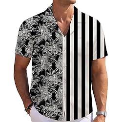 Black Leopard Mens Funny Hawaiian Shirts 3D Graphic