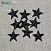 Yalulu 20Pcs Black Star Embroidered Iron On/Sew On Badge Applique Patch for DIY Clothing Jeans Hat