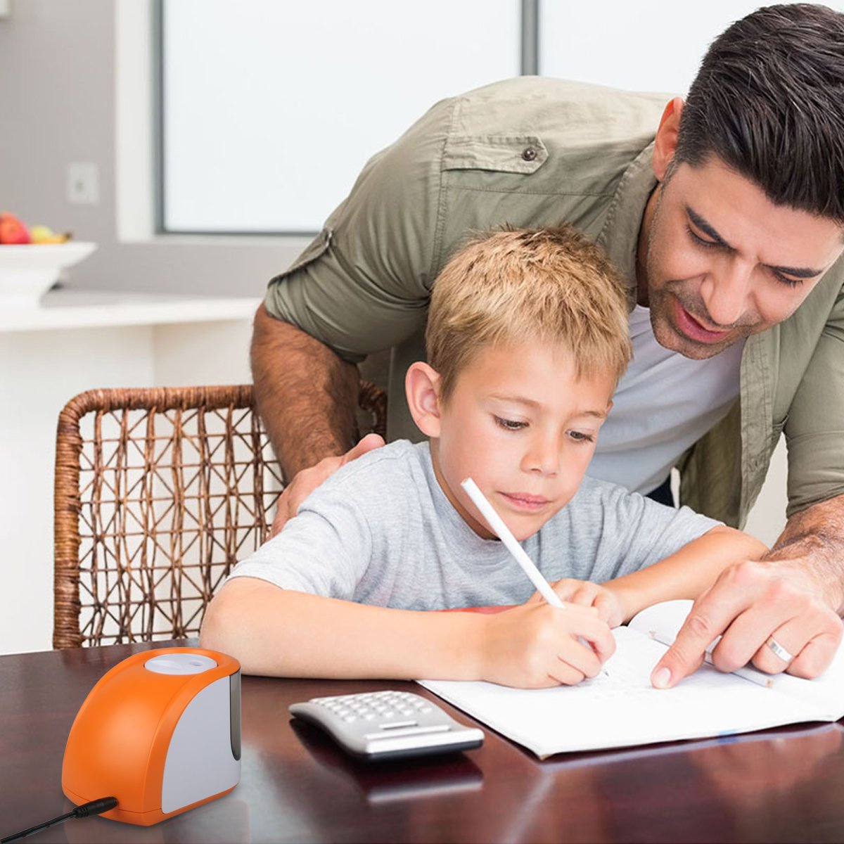 Electric Pencil Sharpeners with 2 Holes 6-8mm Both Power Cord and Battery Opreat for Colored Pencils