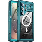 Haireca IP68 Waterproof Case for Samsung Galaxy S25 Ultra, Magnetic, Teal | Built-in Screen Protector &amp; Lanyard, Fit for MagSafe, Heavy Duty Rugged Water Proof Phone Case for Swimming / Snorkeling
