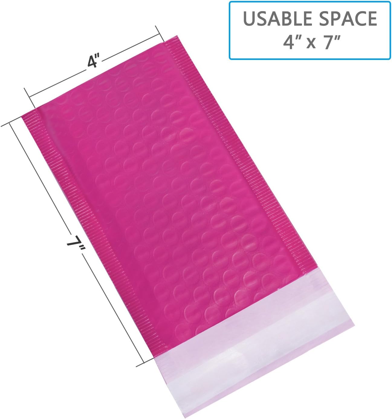 HBlife #000 4x8 Inches Poly Bubble Mailers Self Seal Hot Pink Padded Envelopes, Pack of 50 : Office Products