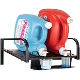 Laundry Detergent Holder Stand with Drip Tray, Liquid Detergent Riser | Laundry Soap Holder Organizer for Laundry Room, Brown