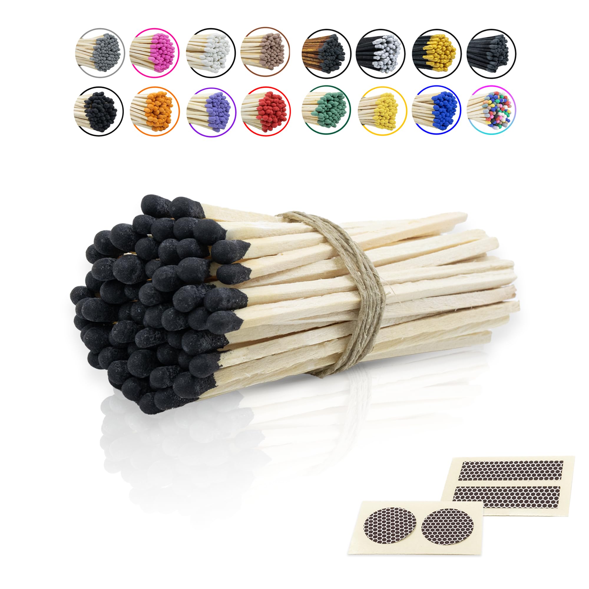4" Inch Long Wooden Refill Matchsticks with Strike