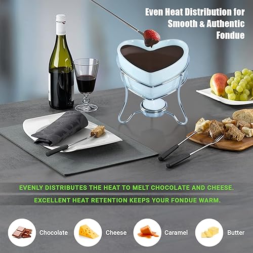 Yumchikel-Elegant Chocolate Fondue Heart Shaped Pot Butter warmer