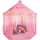 MIBABO Large Princess Castle Play Tent with LED Star Lights, 55'' x 53'' (DxH), Princess Tent for Girls Playhouse Indoor and