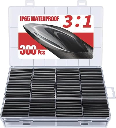 Eventronic 300 Pcs Heat Shrink Tubing 3:1 Adhesive Lined IP65 7 Sizes