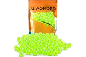 Alwonder 100-Pack Fishing Beads Holographic Beads for Fishing Rigs Lures Salmon Trout Steelhead Fish Bead Saltwater Freshwater - Assorted Size 6mm, 8mm, 10mm