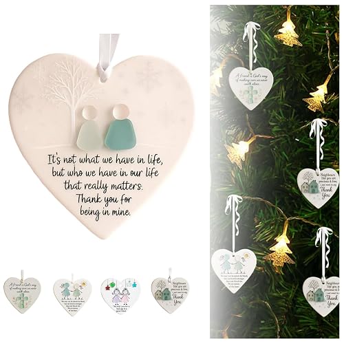 Heart-Shaped Sea Glass Friendship Decor, Christmas Decorations, Christmas Tree Hanging Ornaments, Keepsake Gift for Women, Timeless Art Love Hearts Shaped Glasses for Best Friend (A)