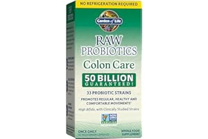 Garden of Life Probiotics for Women and Men - Raw Probiotics Colon Care 50 Billion CFU and Enzymes, Shelf Stable Once Daily Acidophilus Probiotic for Regularity and Immune Health Support, 30 Capsules