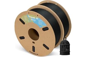 DURAMIC 3D Matte PLA Filament 1.75mm Black 2 Pack, 1kg Cardboard Spool Matte Finish 3D Printer Filament PLA 1.75mm Dimensional Accuracy 99% +/- 0.03 mm, Printing with FDM 3D Printer