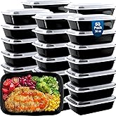 vivigu 50 Pack Meal Prep Containers 38 oz, Leakproof To Go Food Containers, Disposable & Reusable Food Prep Containers for Takeout, Food Storage Containers BPA-Free, Microwave/Dishwasher/Freezer Safe
