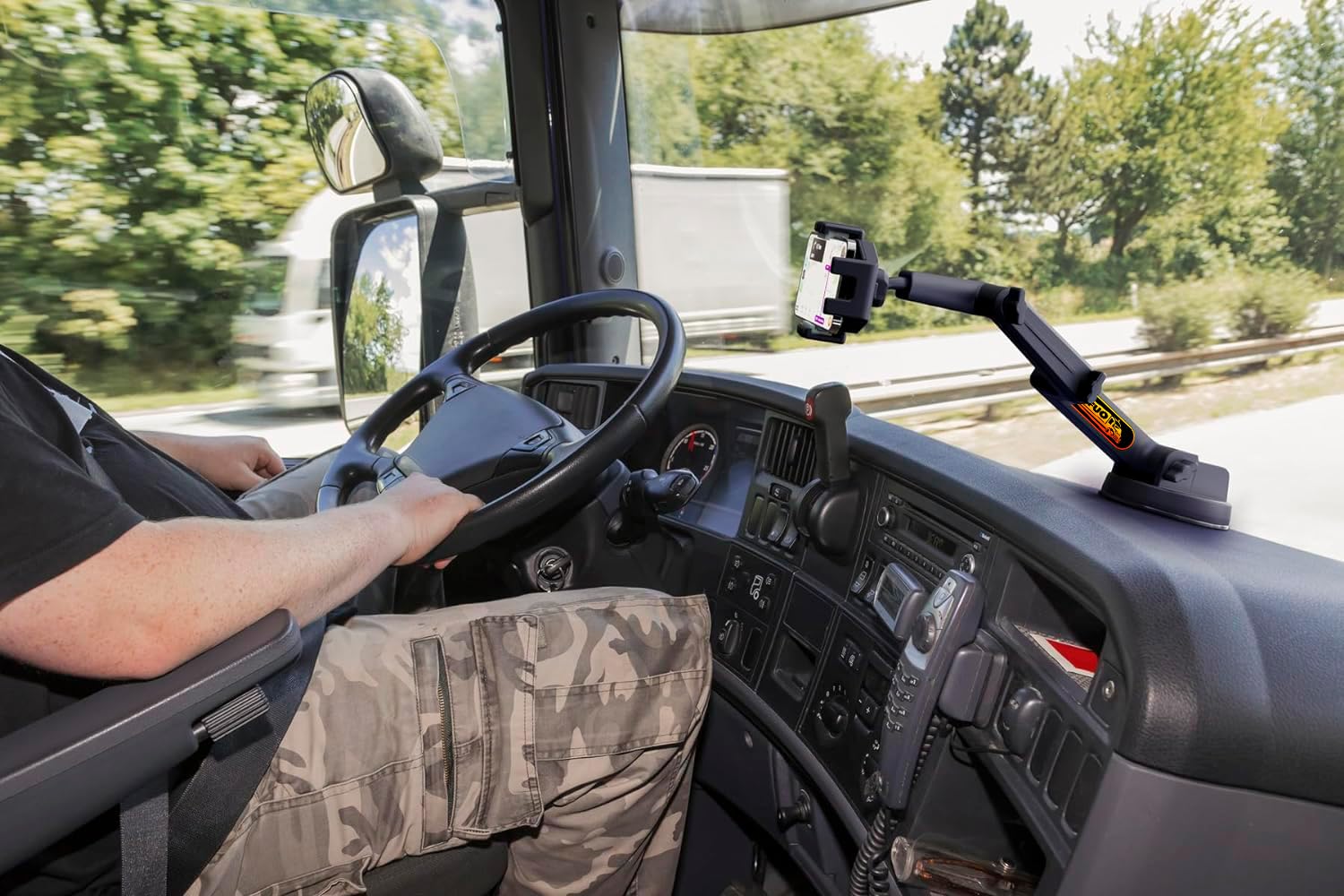 Handyhalterung LKW Man Handyhalterung Auto Handy halterung für LKW,Armaturenbrett Windschutzscheibe 16,9 Zoll langer Arm, Super Saugnapf & stabil, Kompatibel mit iPhone & Samsung (grün, Handyhalter) 8