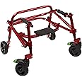 Klip- Lightweight Posterior Rollator Walker/Gait Trainer 4 Wheel - with Flip-Up Seat for Toddlers, Kids, Teens with Special Needs/Cerebral Palsy-Front Swivel Wheels, Height Adjustable, Foldable