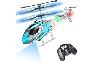 TERRAMUS Remote Control Helicopter for Kids,Altitude Hold RC Helicopters with Gyro & LED Light,2.4GHz Radio Controlled Aircraft Indoor Toy with 3.5 Channel,High&Low Speed,Gift for Boys Adults Beginner