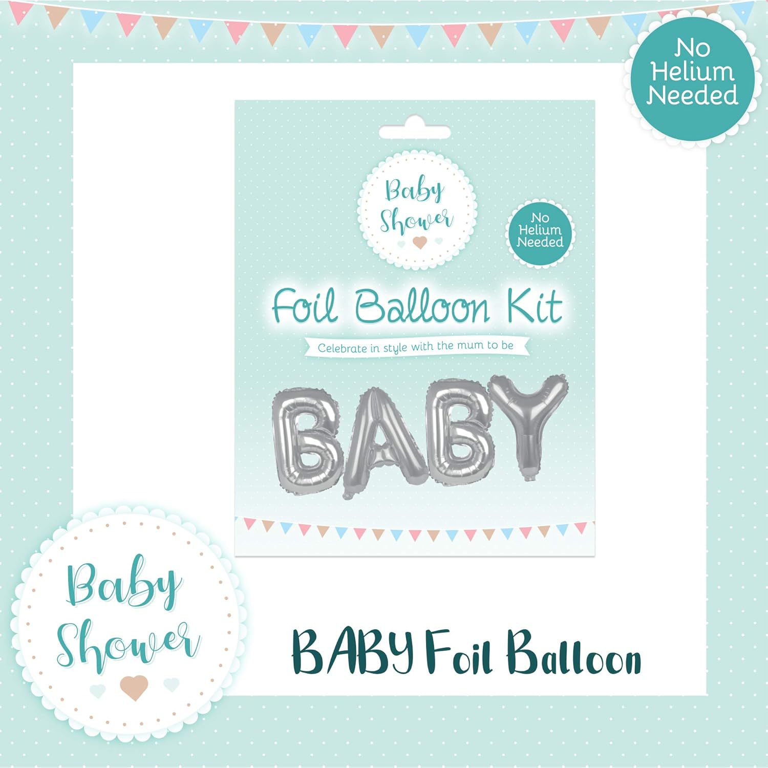 Baby Shower Baby Foil Balloon- Silver Balloons - Image 4