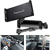 Timewall Car Headrest Tablet Mount Backseat Seat Universal Pad Phone Holder 360° Swivel Rotating Angle Adjustable Stretchable