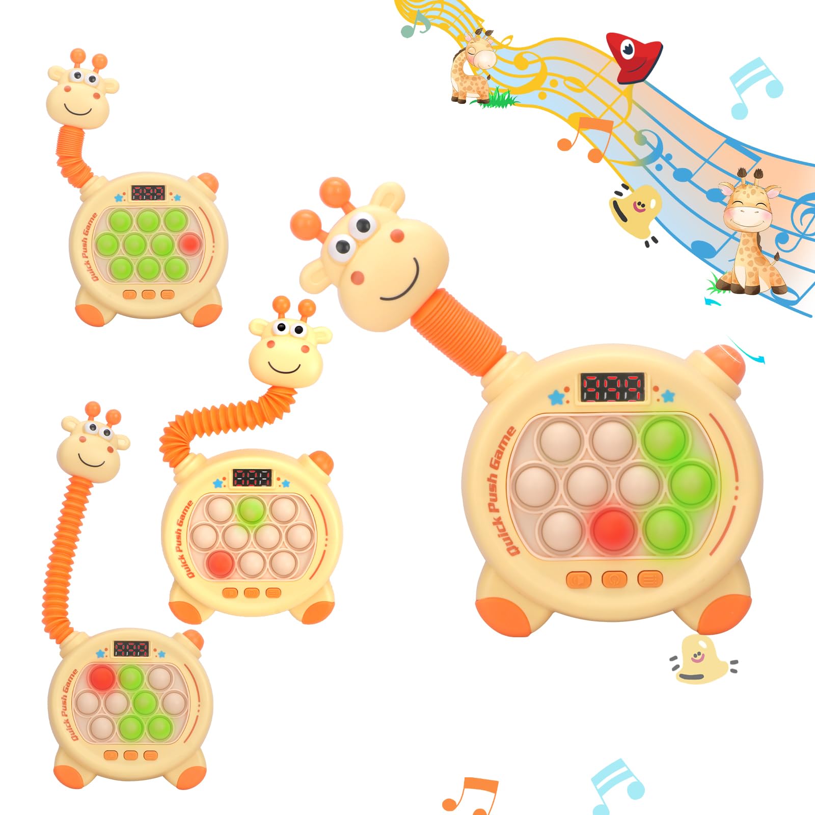 Photo 1 of Giraffe Quick Push Game, Stretchable Neck with Fidget Stretch Tube, 20 Game Modes, Light Up Fidget Toys for Kids & Adults, Fast Push Game with LED Screen, Stress Relief, Birthday Gift