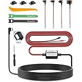 Range Tour Dash Cam Hardwire Kit, USB-C Port 4m Hard Wiring Kit for Car Cam Car Charger Power Cord 12V/24V to 5V 2.5A Charger