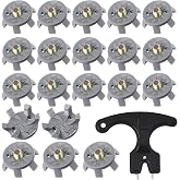 Ouligay 21 PCS Golf Spikes Set Includes 20 PCS Golf Spikes Replacement 1 Black Cleats Spanner Golf Shoe Spike Metal Thread Screw 6 Mm Dia Cleats Spike for Lawn Cricket Shoe Player Lover