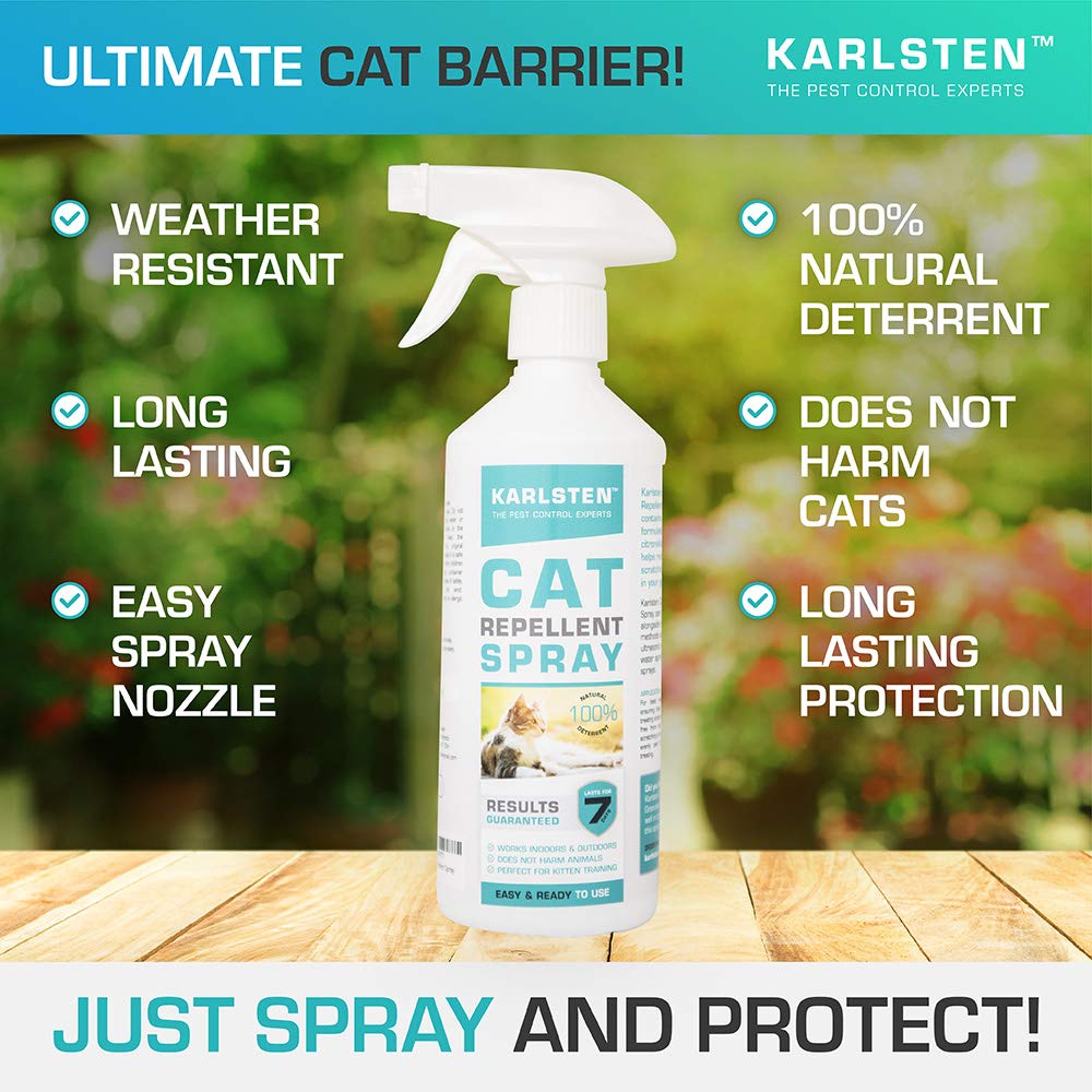 Karlsten Cat Deterrent Spray 500ml, Outdoor Anti-Fouling Cat Repellent with Fresh Citrus Scent, Garden, Lawns - Image 5