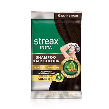 Buy Streax Insta Shampoo Hair Colour Dark Brown 15 Ml Pack Of 8