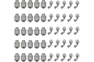 HDHAODA Conduit Connectors, 1/2 Inch Liquid Tight Connector NPT Non-Metallic for PVC Electrical Flexible Conduit Fittings, 25 Straight and 25 Angle 90 Degree, UL Listed, Grey (50-Pack)
