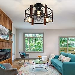 18in Industrial Ceiling Fan with Light Remote