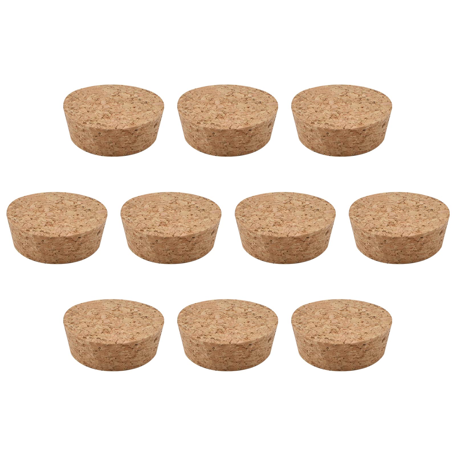 INCREWAY Wine Corks, 10 Pcs Tapered Wine Corks Natural Wooden Wide Mouthed Bottle Wine Stoppers Wine Bottle Plugs for Home DIY Bottles (53 * 47 * 20 mm)