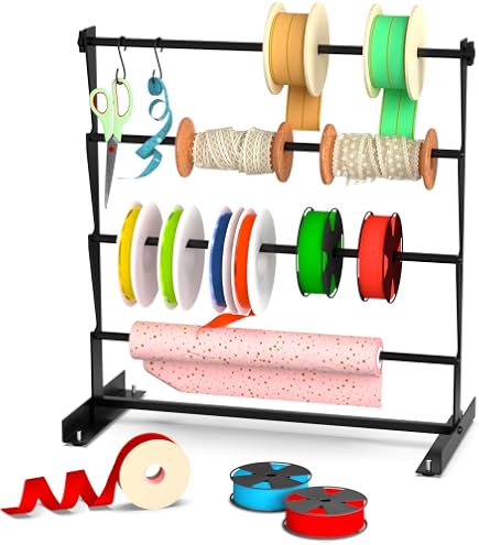 Organiseur de ruban en bois, support de bobine de ruban, organisateur de ruban washi pour loisirs créatifs, couture, maille, crochet, couronne, rouleau de ruban adhésif, cadeau
