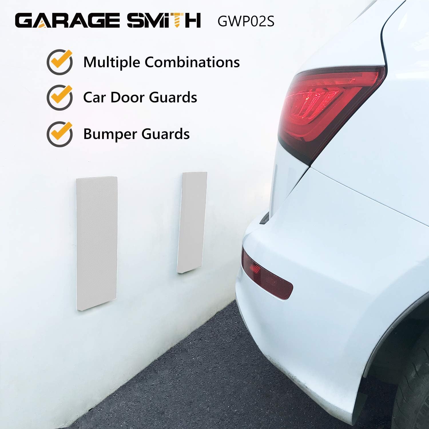 Ampulla Garage Smith GWP02S Garage Wall Protector Car Door Protectors, Designed in Germany (4-Pack White) - Image 5
